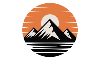 Mountain range silhouette for outdoor scenes