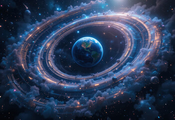 Stunning galaxy with infinity of stars surrounds Earth in cosmic owlspiral of beauty