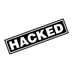 Hacked Letter Rubber Stamp Vector Design Template