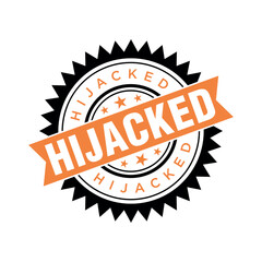 Fototapeta premium Hijacked Letter Rubber Stamp Vector Design Template