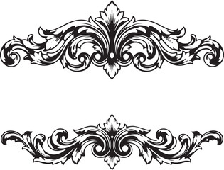 Fototapeta premium Ten Black and White Floral Swirls Decorative Elements Vintage Style Ornament Set Design vector Adobe Illustrator Artwork