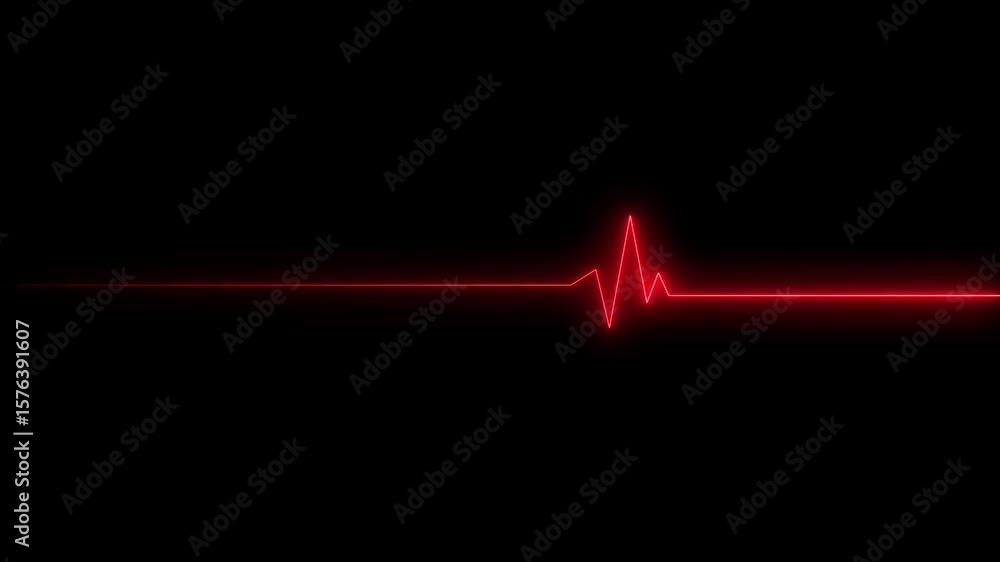 Poster abstract heartbeat and pulse rate signal technology animation on grid background. heart beat pulse. 