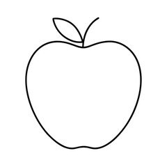 flat style minimalist apple line art vector clipart 