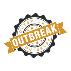 Fototapeta premium Outbreak Letter Rubber Stamp Vector Design Template