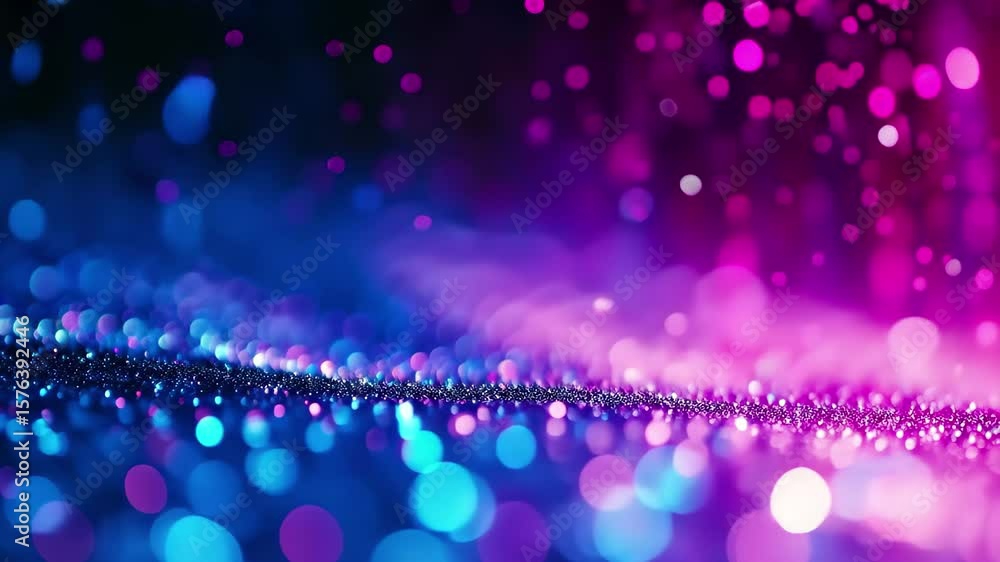 Poster colorful particles sparkle in slow motion creating a mesmerizing glittering background, particles sp