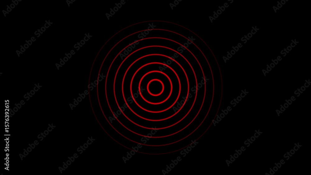 Poster digital radio wave green color animation. radio wave on black background animation.