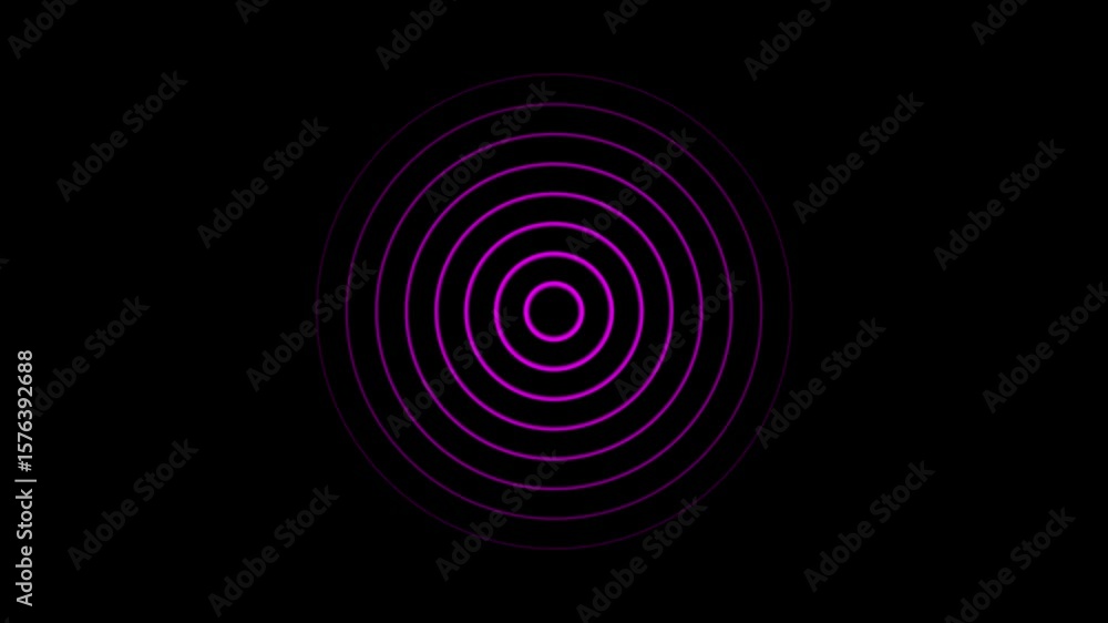 Poster digital radio wave green color animation. radio wave on black background animation.
