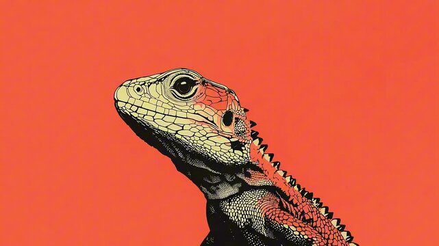 Bright animated lizard . World lizard day poster isolated on a bright background. Concept of wildlife protection, suitable for world lizard day