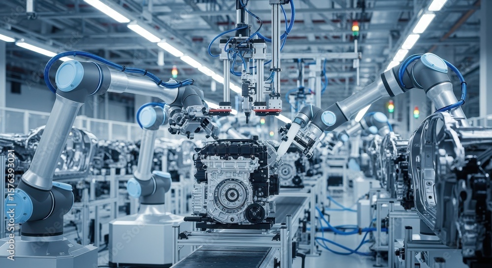 Aufkleber collaborative robots performing tasks in nextgeneration automobile manufacturing