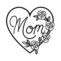 floral heart mom t shirt design 