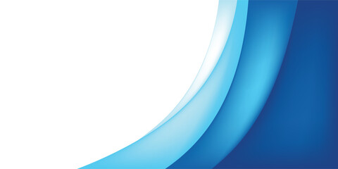 Obraz premium Blue Curved Abstract Business Background with White Space for Corporate Banner or Presentation