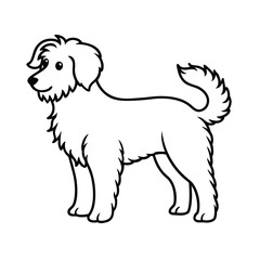 fluffy dog silhouette