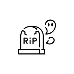 Grave ghost icon. Simple grave ghost icon for social media app and web design. Vector illustration