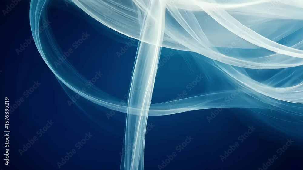 Poster dynamic blue fractal lines creating an ethereal background design for various digital projects, hori
