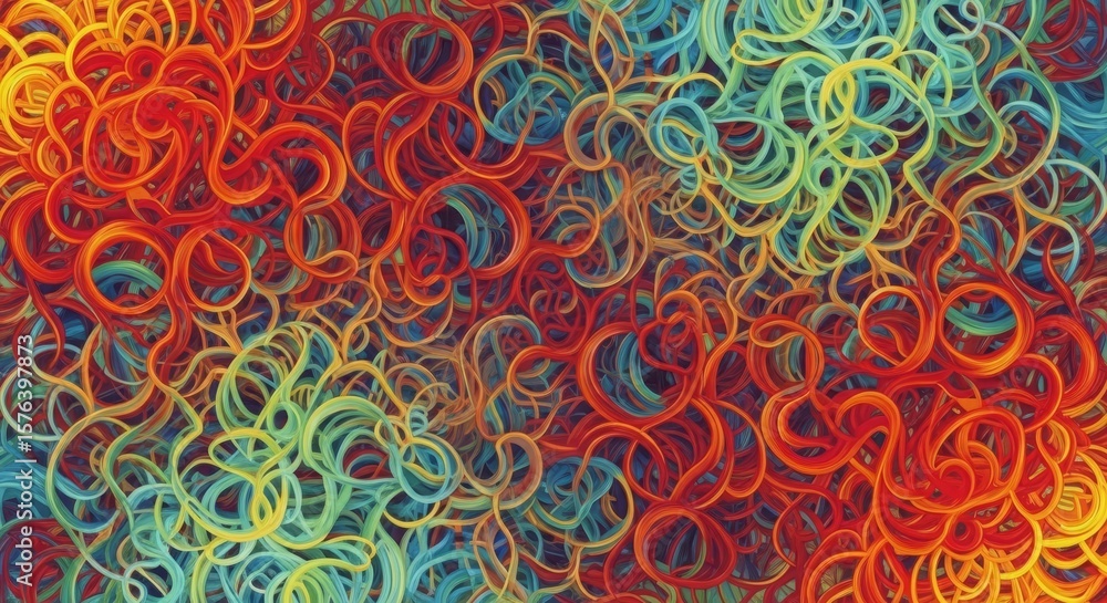 Aufkleber abstract colorful swirls design - vibrant, swirling lines create a dynamic and energetic abstract . 