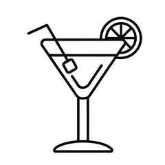 Cocktail icon in outline vector style