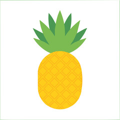 Cute pineapple flat vector