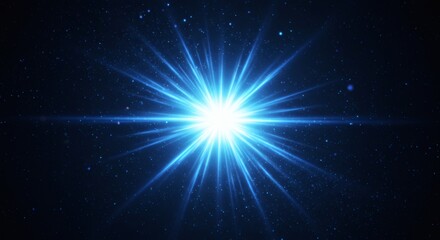 Ethereal Blue Burst Cosmic Light Exploding in the Deep Darkness.
