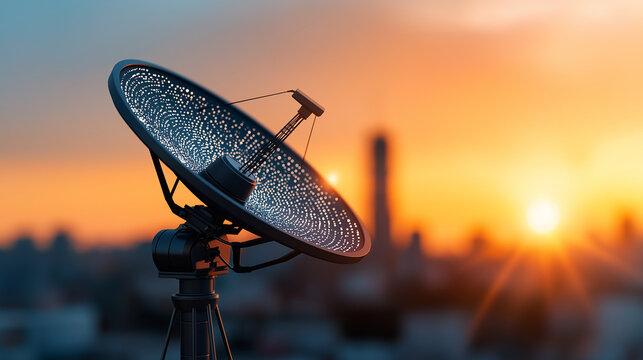 AI generator images of Satellite Dish Tv ,Communication concept with Satellite dish antenna communication Global communication and technology Concepts of communication, transmission, connectivity