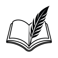 open book with feather symbolizing writing 