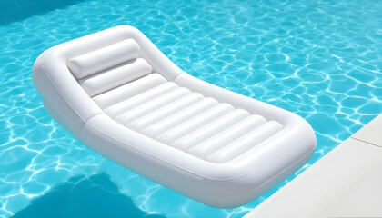 Inflatable Pool Lounger Mockup in water swimming