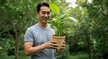 Eco-Living Lifestyle – Person Holding Plant in Biodegradable Pot