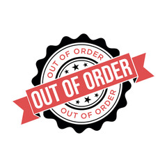 Out of Order Letter Rubber Stamp Template Design