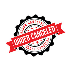 Obraz premium Order Canceled Letter Rubber Stamp Template Design