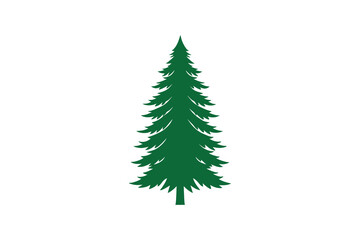 Obraz premium Evergreen Tree Illustration with Detailed Branches and Needles Isolated on White Background Featuring a Clean Silhouette Style for Versatile Design Applications silhouette