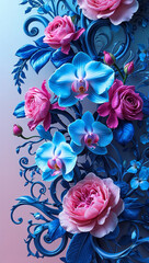 A luxuriously detailed wallpaper design