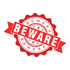 Beware Letter Rubber Stamp Template Design