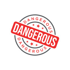 Dangerous Letter Rubber Stamp Template Design