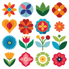 Diverse Floral Graphics flowers illustration