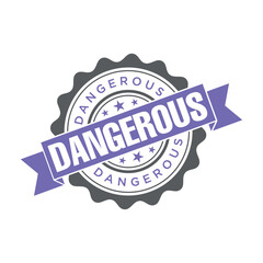 Dangerous Letter Rubber Stamp Template Design