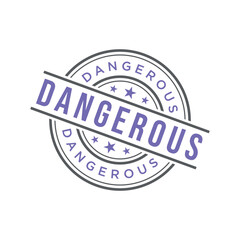 Dangerous Letter Rubber Stamp Template Design