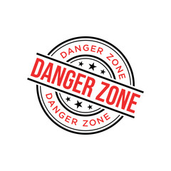 Danger Zone Letter Rubber Stamp Template Design