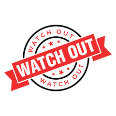 Watch Out Letter Rubber Stamp Template Design