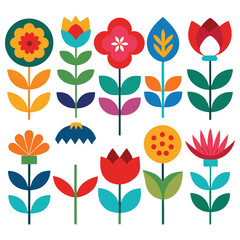 Stylized Floral Collection flowers abstract