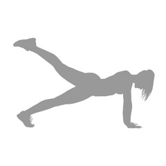 Abstract geometric shape composed of interlocking gray blocks on a white background