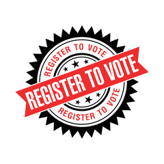 Obraz premium Register to Vote Letter Rubber Stamp Template Design