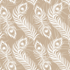 peacock feather seamless pattern  Background with feathers