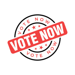 Vote Now Letter Rubber Stamp Template Design