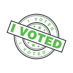 I Voted Letter Rubber Stamp Template Design
