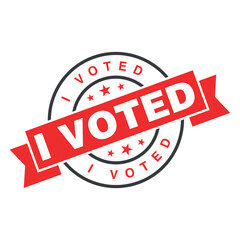 I Voted Letter Rubber Stamp Template Design