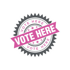 Vote Here Letter Rubber Stamp Template Design
