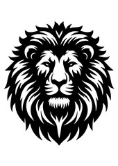 Obraz premium A majestic lion stares intensely, isolated on white background