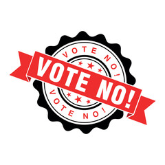 Vote No Letter Rubber Stamp Template Design
