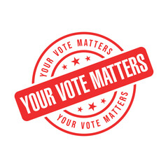 Your Vote Matters Letter Rubber Stamp Template Design