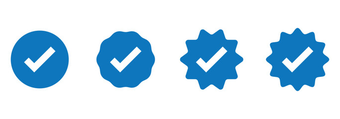 check box icon with correct with different line width. approved symbol. accept checkmark icons green tick box, check list square frame sign. © RadheK 