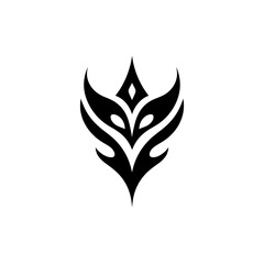 Fototapeta premium Minimalist Tribal Tattoo Symbol – Black Abstract Vector Design 